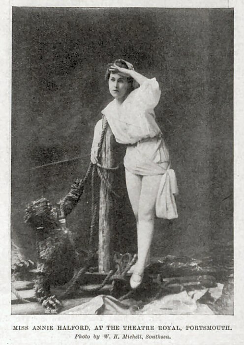 Miss Annie Halford at the Theatre Royal Portsmouth - Antique Print 1896